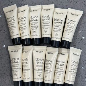 Lot of 12~Aveda blonde Revival Purple Toning Shampoo &Conditioner 0.34 fl oz NEW